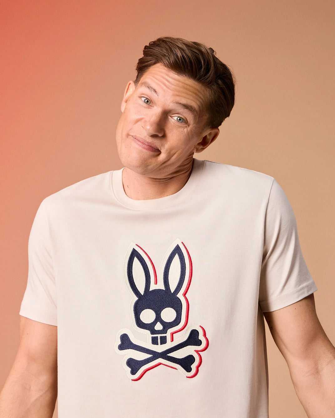 Tees Psycho Bunny Kayden Graphic Tee Beige Homme | DGM-15632526